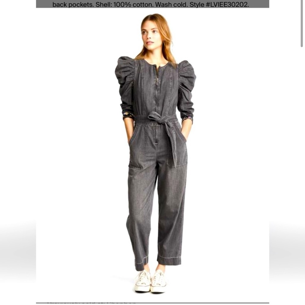 Rebecca Taylor Gray Denim Jumpsuit Size XS